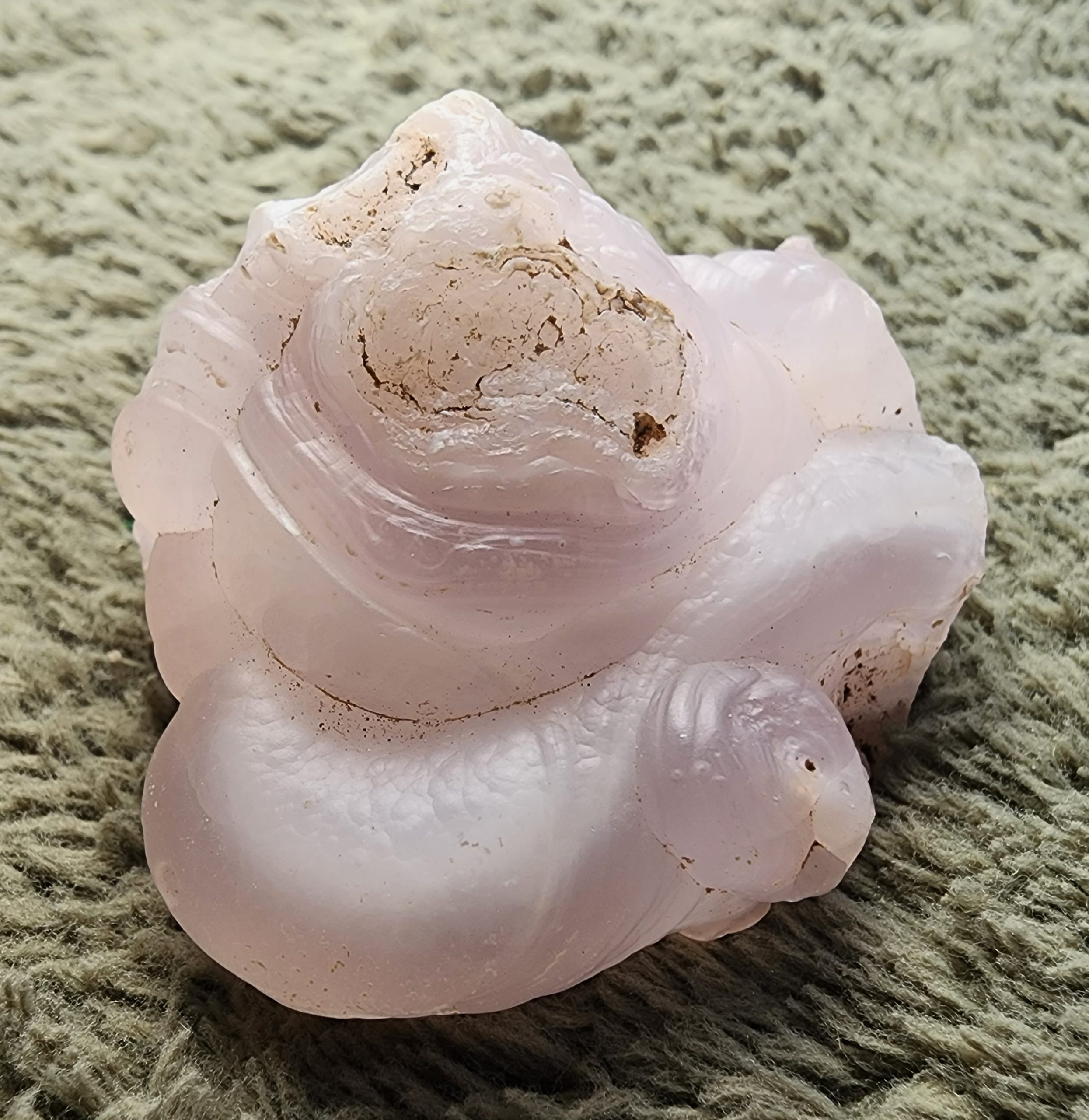 Pink Fluorescent Chalcedony Quartz Botryoidal Crystal