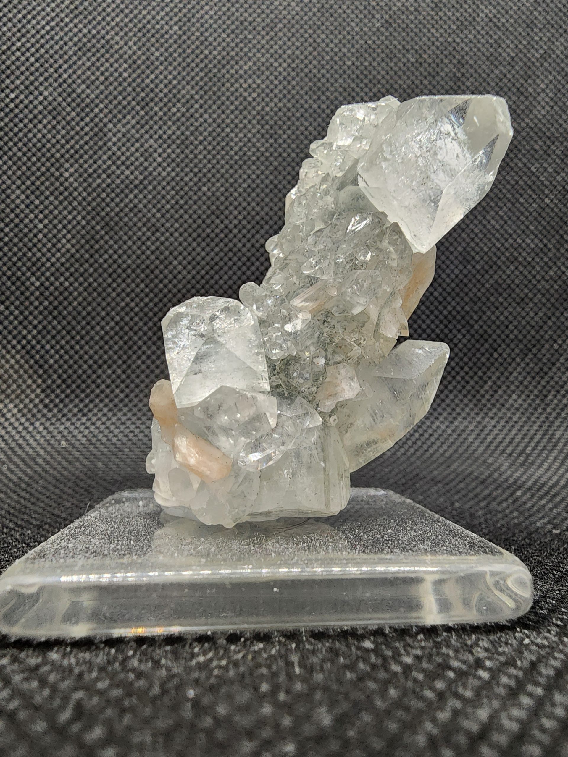 Tabular Druzy Pink Stilbite on Apophyllite from India