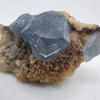 Cobalt Blue Celestine on Calcite from Dara-I-Laman, Badghis Province, Afghanistan