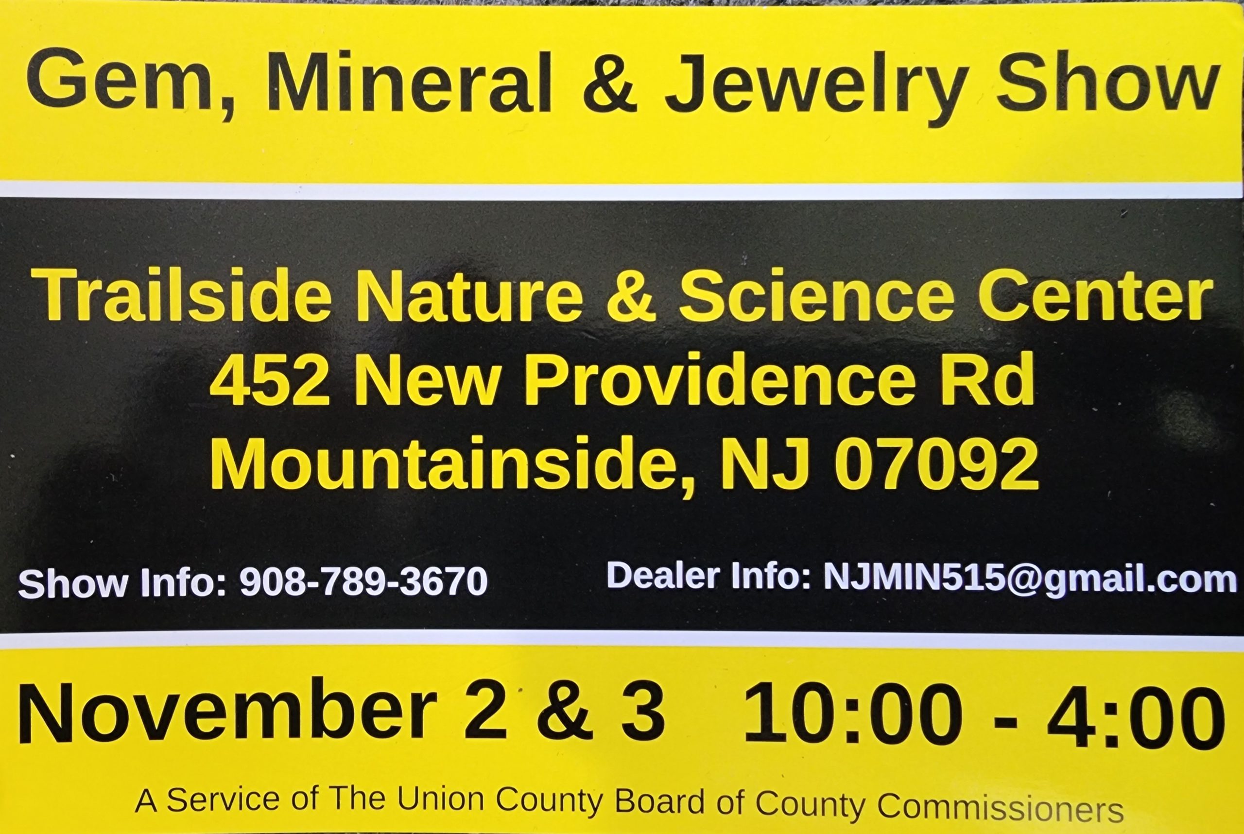 NJ Gem Mineral & Jewelry Show at Trailside Nature Center