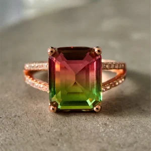 Watermelon Tourmaline Ring