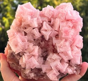 pink halite crystals