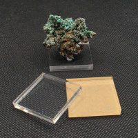 1.25" x 1.25" x 0.25" Clear Square Plastic Acrylic Mineral Specimen Display Bases 1/4" Thick